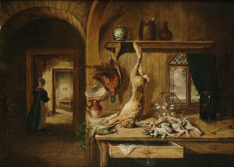 Benjamin Blake Still life of game in a larder oil painting picture